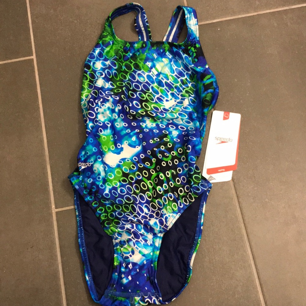 Blue and green, new racing speedo swimsuit